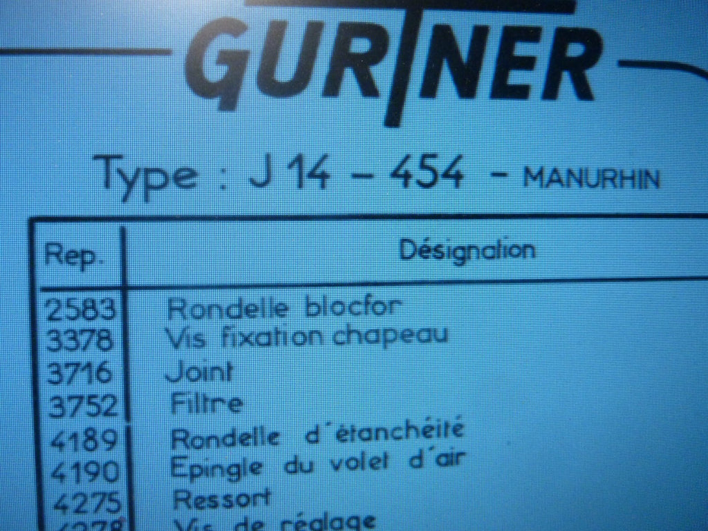 carburateur GURTNER J14 Manurhin 6420 tige volet d'air