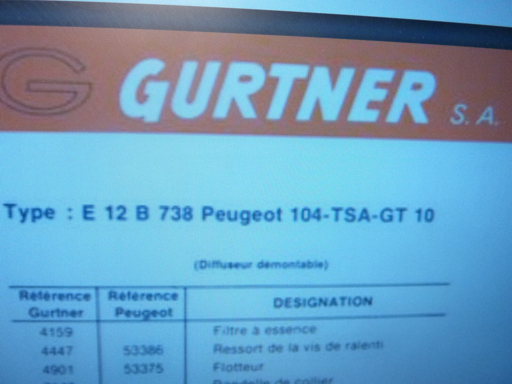 N.O.S 1 piston starter   GURTNER 12510 PEUGEOT 104 - TSA - GT 10