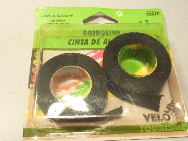 NOS Guidolines Cotton Handlebar Tapes 1 paire noir