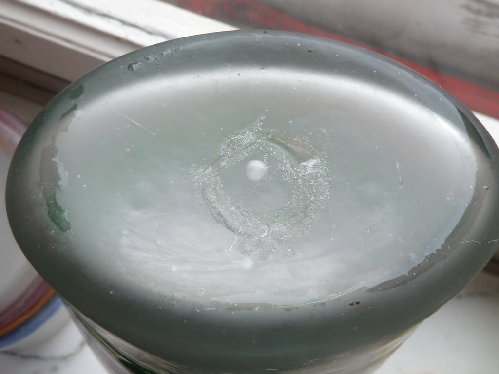 Perses verrerie Golkar Glass  2 pièce bouteille et vase signée verre soufllé