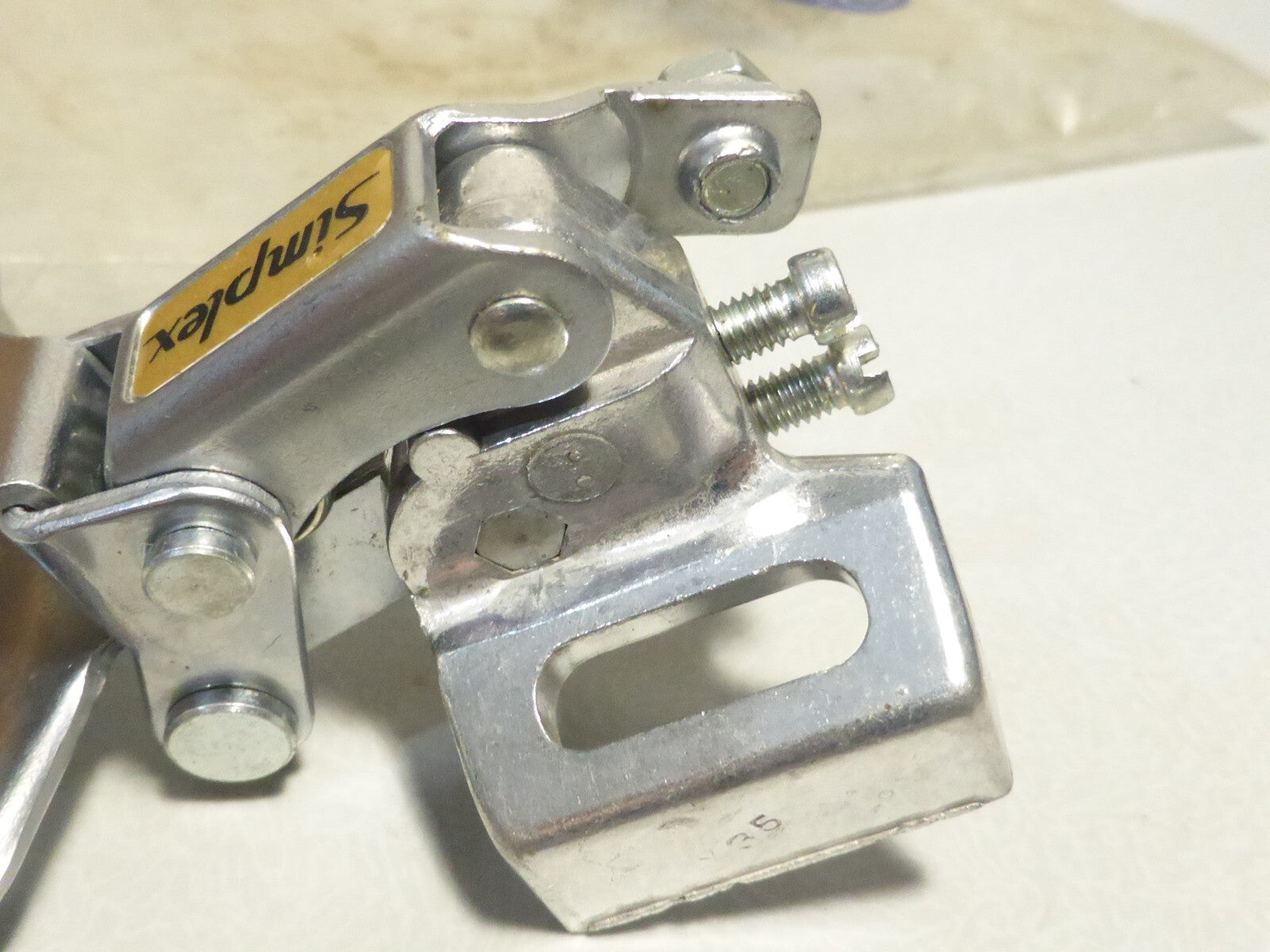 NOS SIMPLEX SJ A222 FRONT DERAILLEUR DOUBLE VINTAGE MADE IN FRANCE 101gr