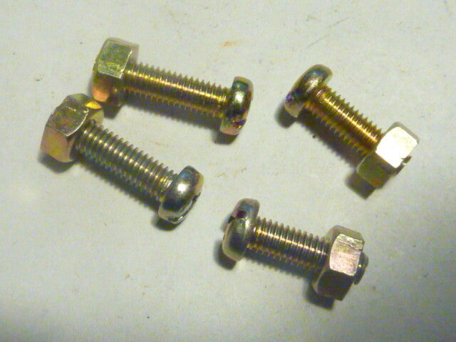 ✨ NOS Set Shimano Positron 4 Vis + Écrou Acier Doré Vintage  Ancien Stock ✨
