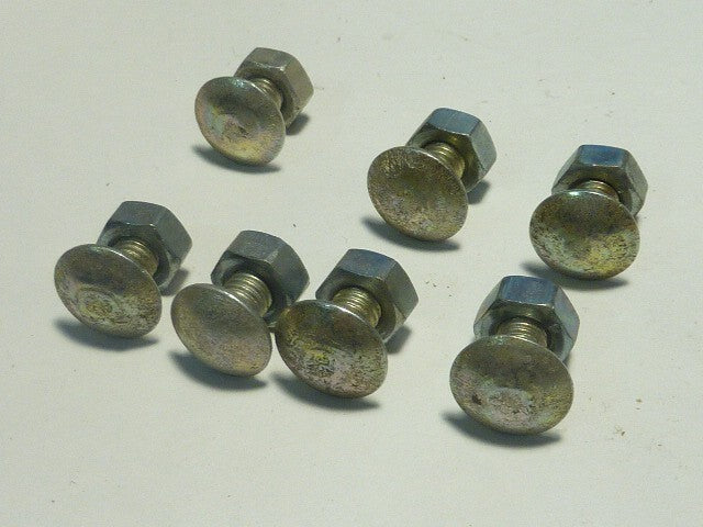 NOS 7 tète ronde bombé méplat  vis bolt screw acier  boulon vintage