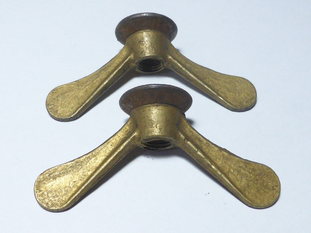 ✨ 2 Écrous Papillon Vélo Ancien laiton  Wing Nuts 9 mm Vintage✨