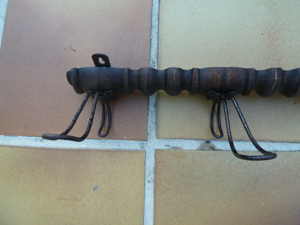Rustique Ancien PORTE MANTEAUX bois tourné  Bistrot loft brasserie atelier deco
