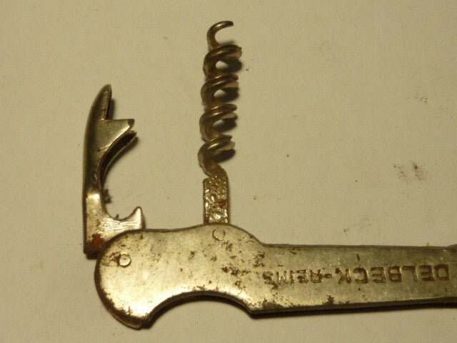 Vintage DELBECK Champagne Multi Outil Ouvre-Lettre Tire-Bouchon