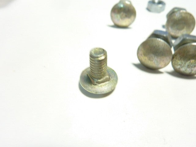 NOS 7 tète ronde bombé méplat  vis bolt screw acier  boulon vintage