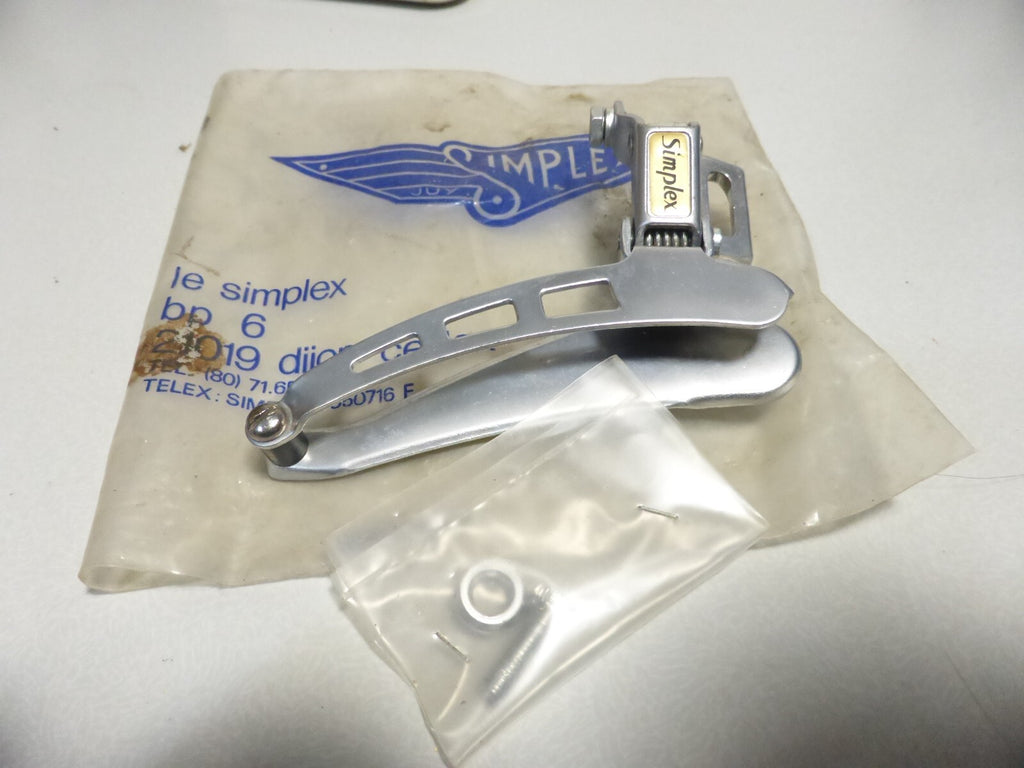 NOS SIMPLEX SJ A222 FRONT DERAILLEUR DOUBLE VINTAGE MADE IN FRANCE 101gr