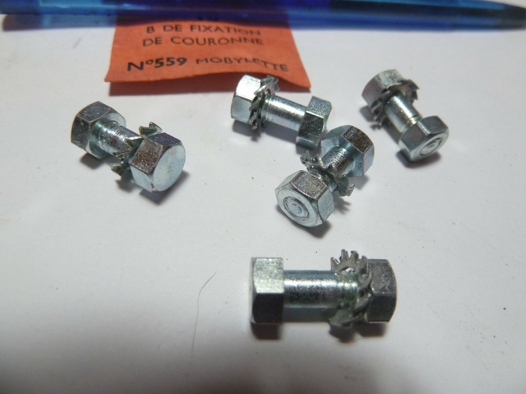 5 vis ecrou fixation de couronne  5x13 mm  motobecane motoconfort mobylette