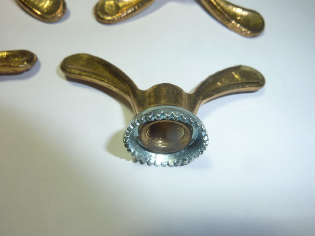 2 ancien stock  Ecrous Papillon Velo Ancien Set Wing Nuts Brass 9.5 mm vintage
