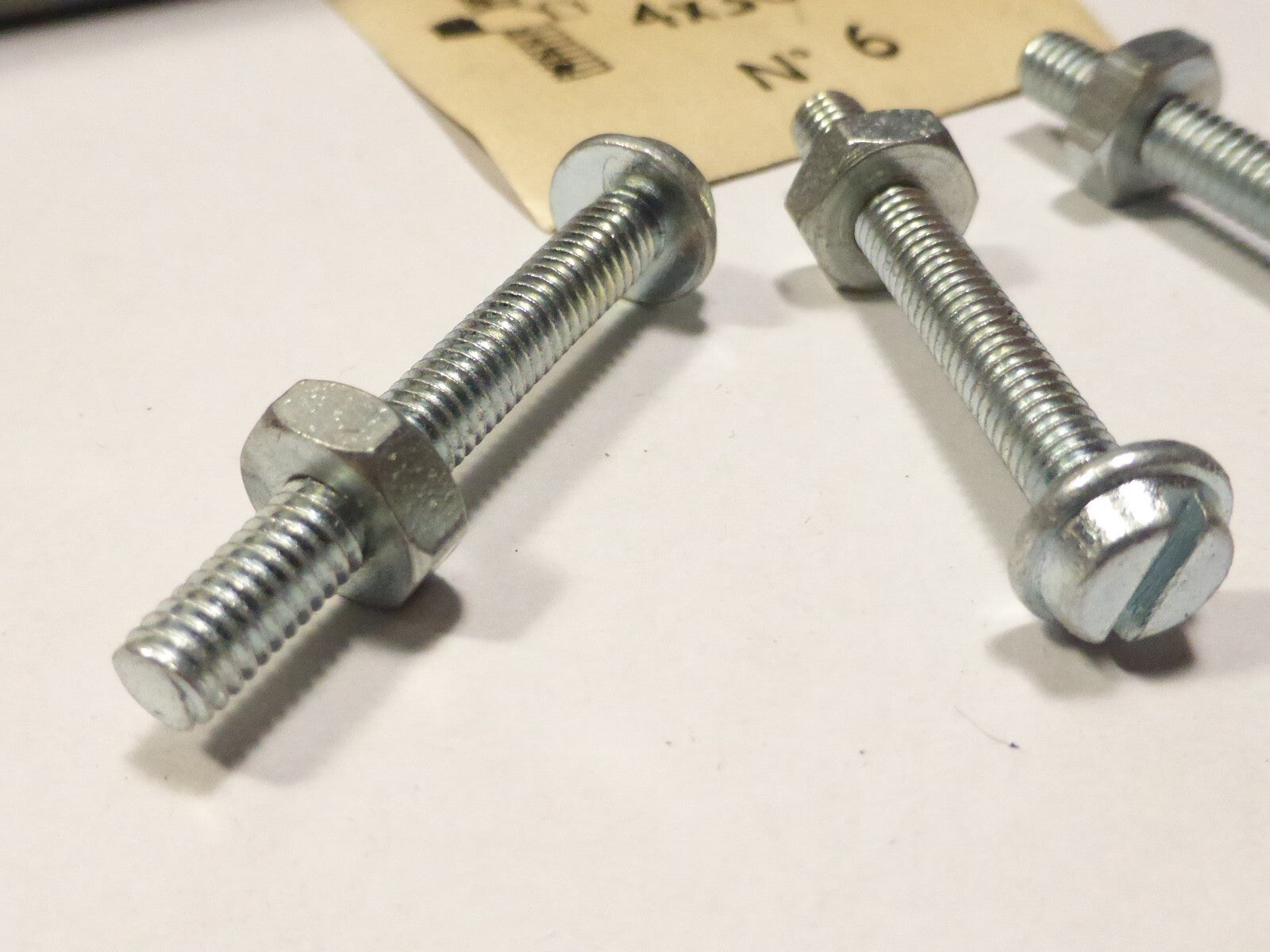 vintage 3 vis carter 4x30 boulons M4 tete fendue écrou fixation ancien bagage