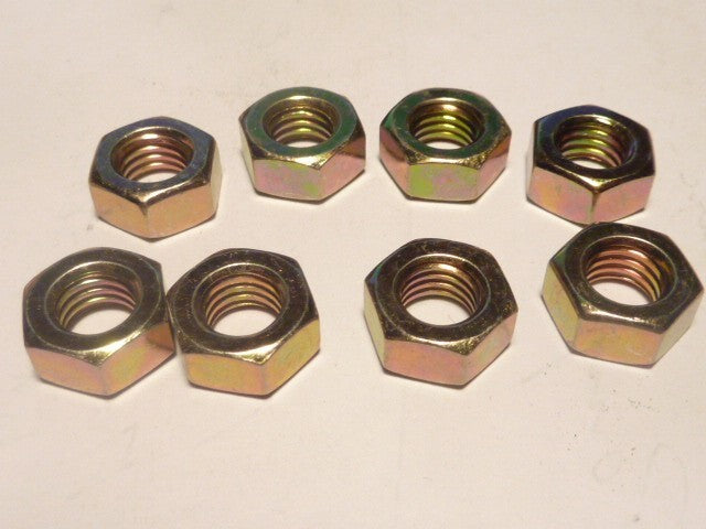 NOS 8  Écrou  acier doré vintage M8 pas de 1.25