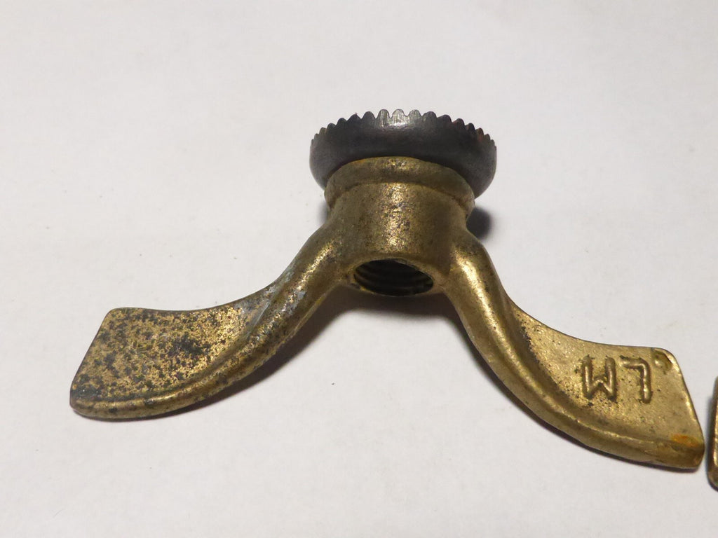 2 anciens Ecrous Papillon Velo Ancien Set Wing Nuts Brass 9 mm vintage LM