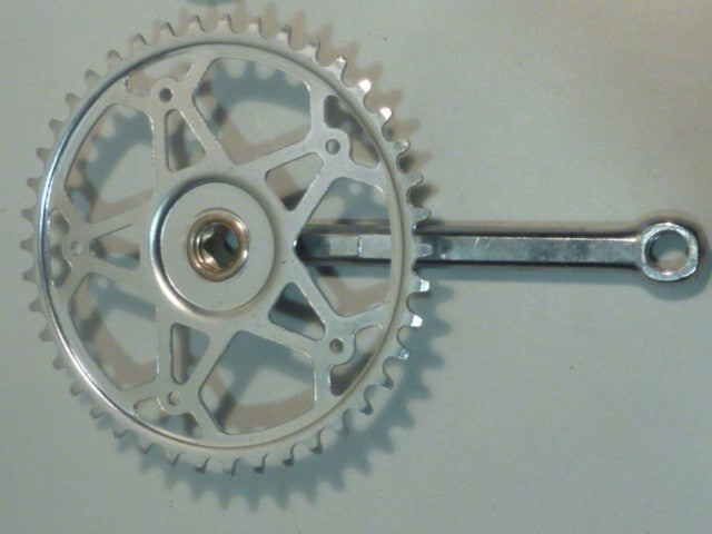 NOS neu Pédalier vintage 42 dents chromé centre carré  manivelle 170 mm