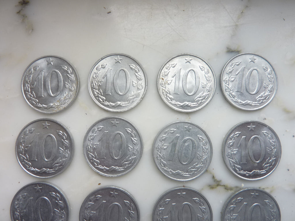 lot de 16 pièces de TCHECOSLOVAQUIE  10 haleru 1967