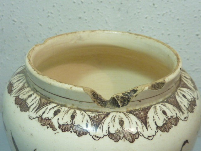 Vase pot a sucre céramique faïence A. H. ANNABURG  zucker GERMANY -  1874 - 1923