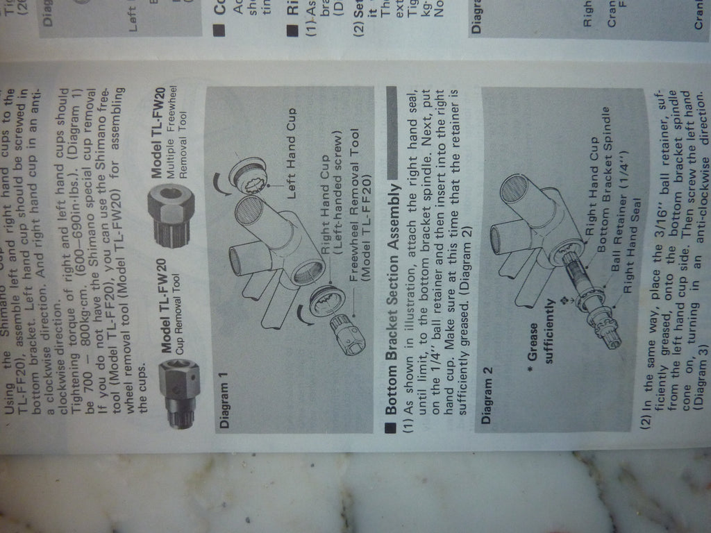 instruction selecta ANCIEN SHIMANO ADAMAS AX-T VINTAGE CRANKSET Manual