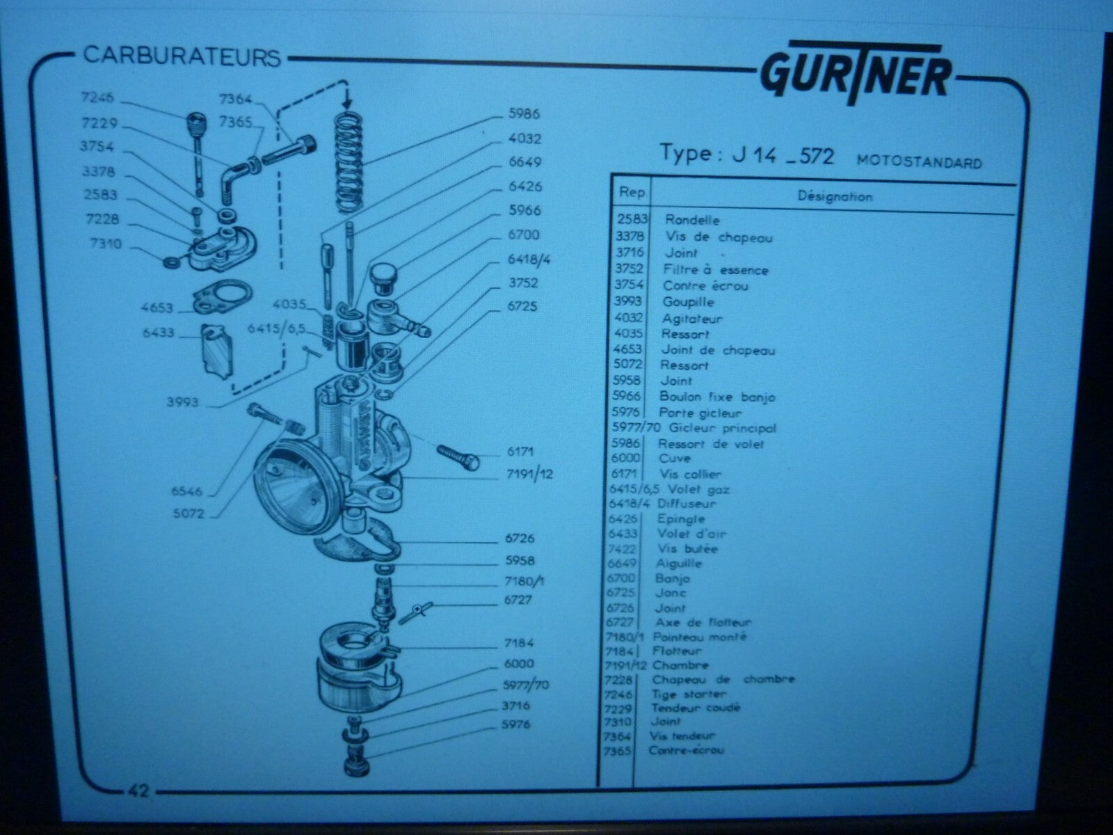 carburateur GURTNER 1 boulon fixe banjo J14 motostandart type T20 Lambretta