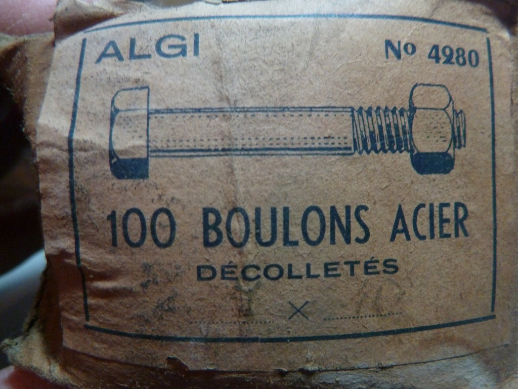 ✨ NOS neu Algi 3 ancien stock boulons acier décolletes 7x10 mobylette vintage✨