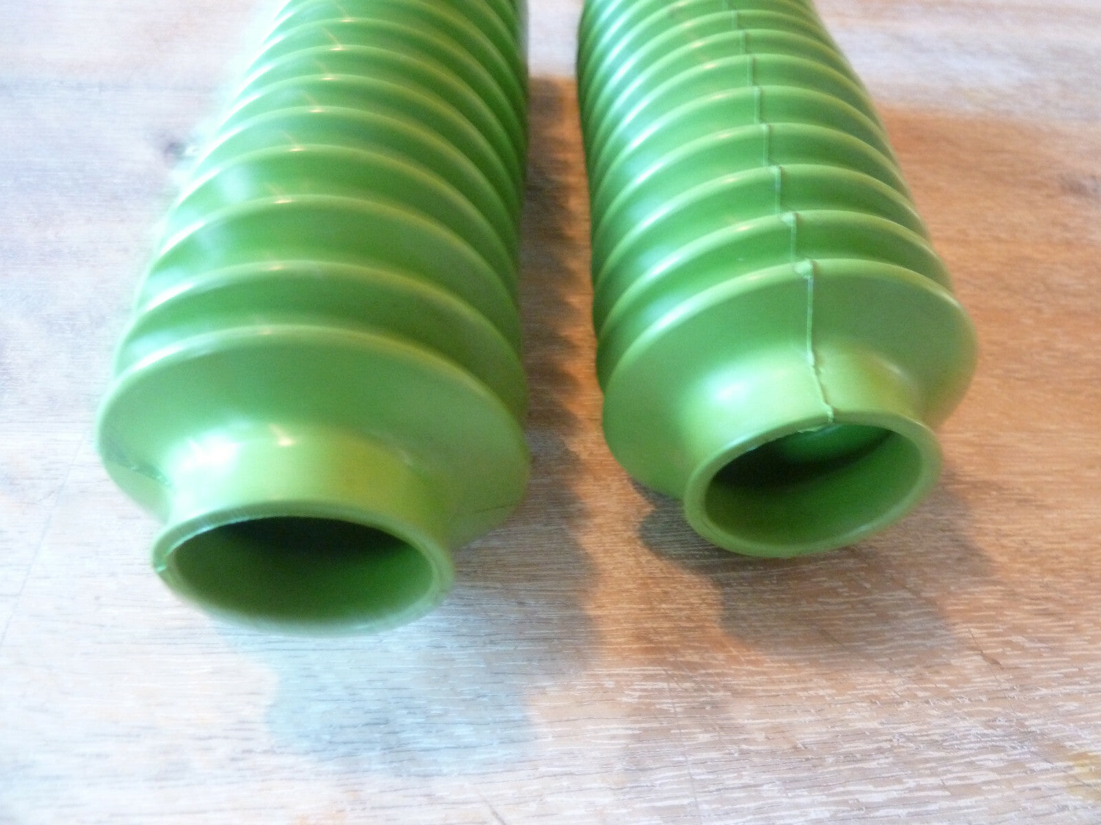 Ancien vintage 2 soufflet fourche vert moto racer ancienne