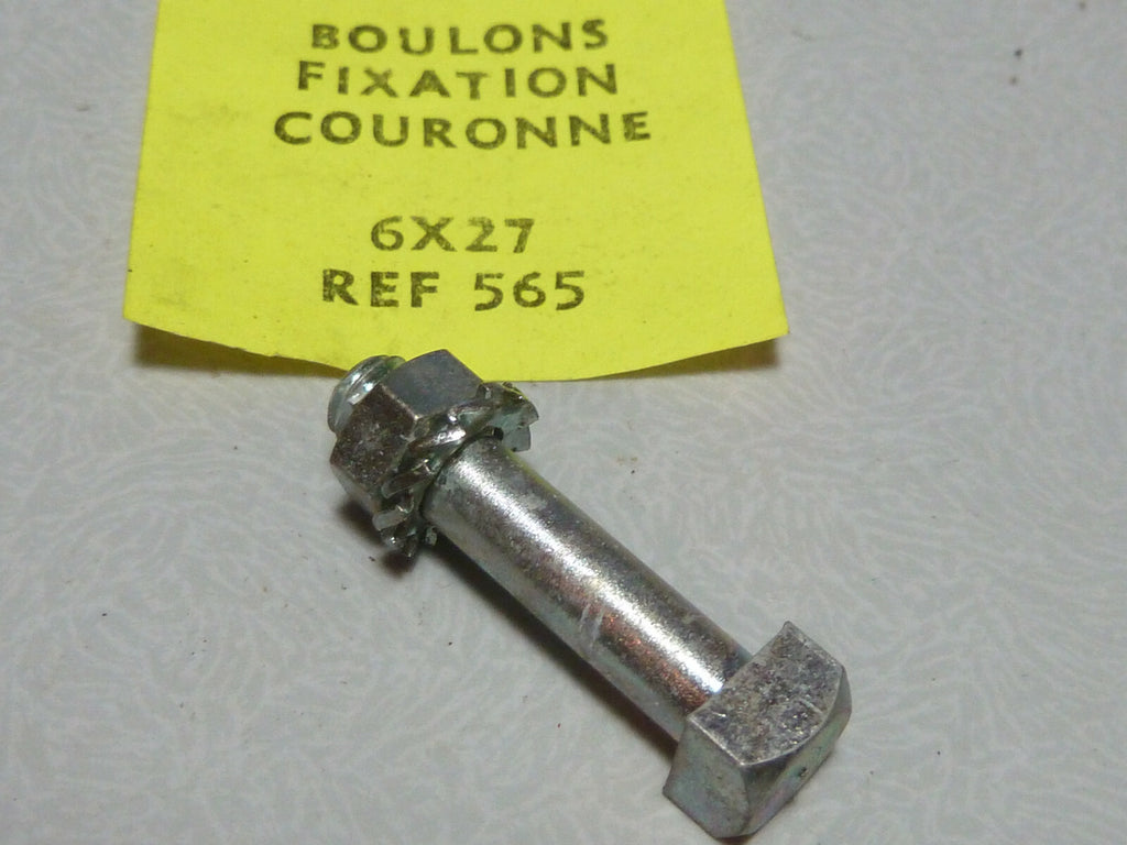 3 boulons  ecrou fixation couronne carré 6x27 mm Peugeot  motobecane motoconfort