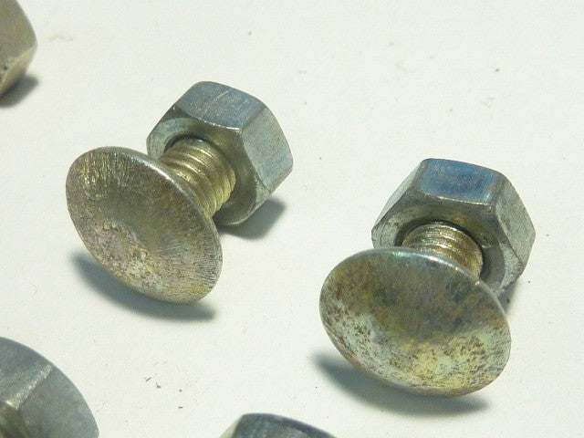 NOS 7 tète ronde bombé méplat  vis bolt screw acier  boulon vintage