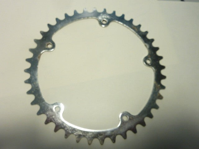 vintage CHAINRING  - 40 - Plateau acier chromé trous de Ø 5 mm