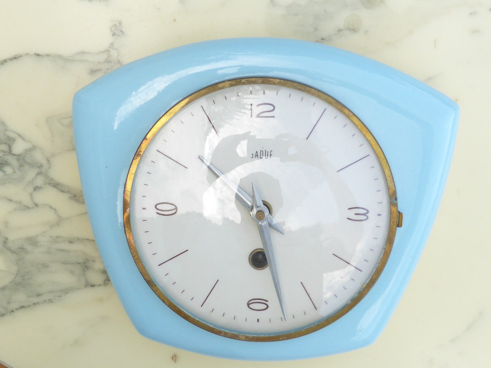 Montre horloge Pendule murale Vintage en céramique Bleu
