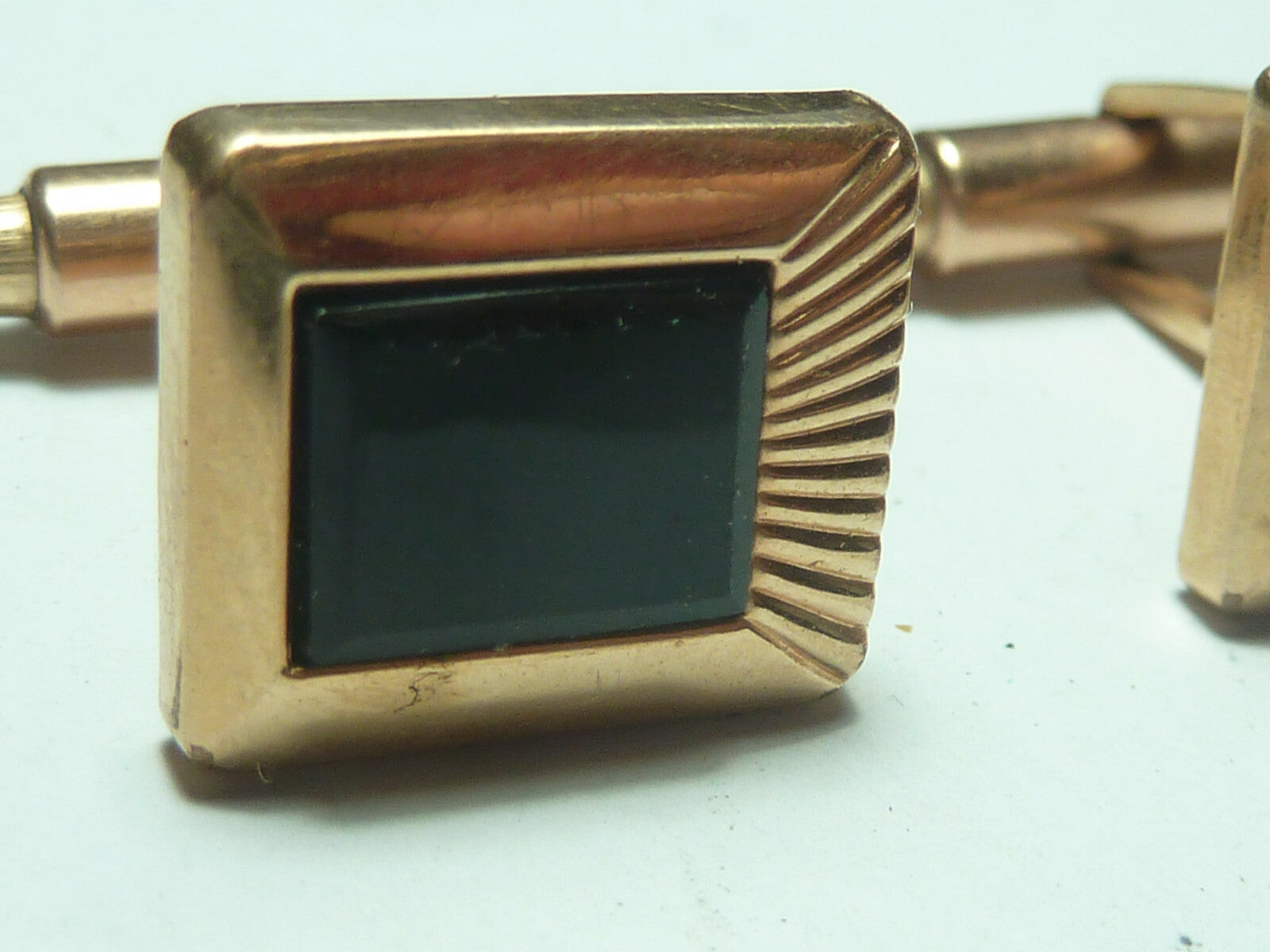Paire Boutons Manchettes signés MURAT plaqué or vintage 1950