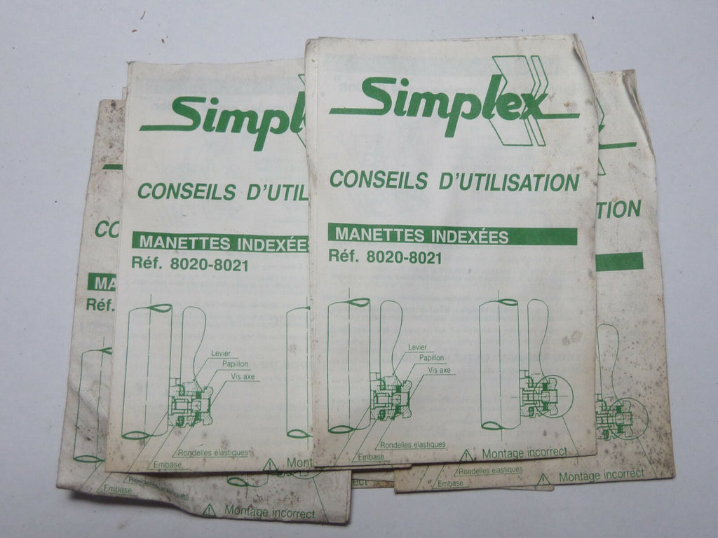 2 mode d'emploie simplex manettes indexées 8020 8021