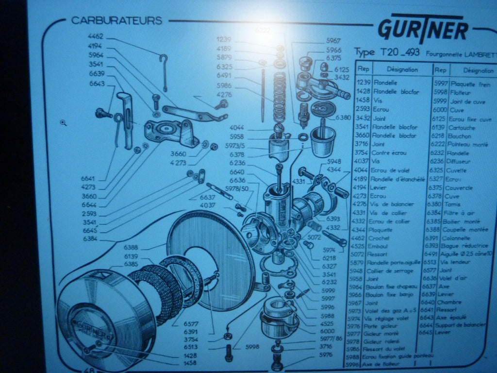 carburateur 5964 GURTNER 1 boulon fixe chapeau type T20 Lambretta Peugeot T20