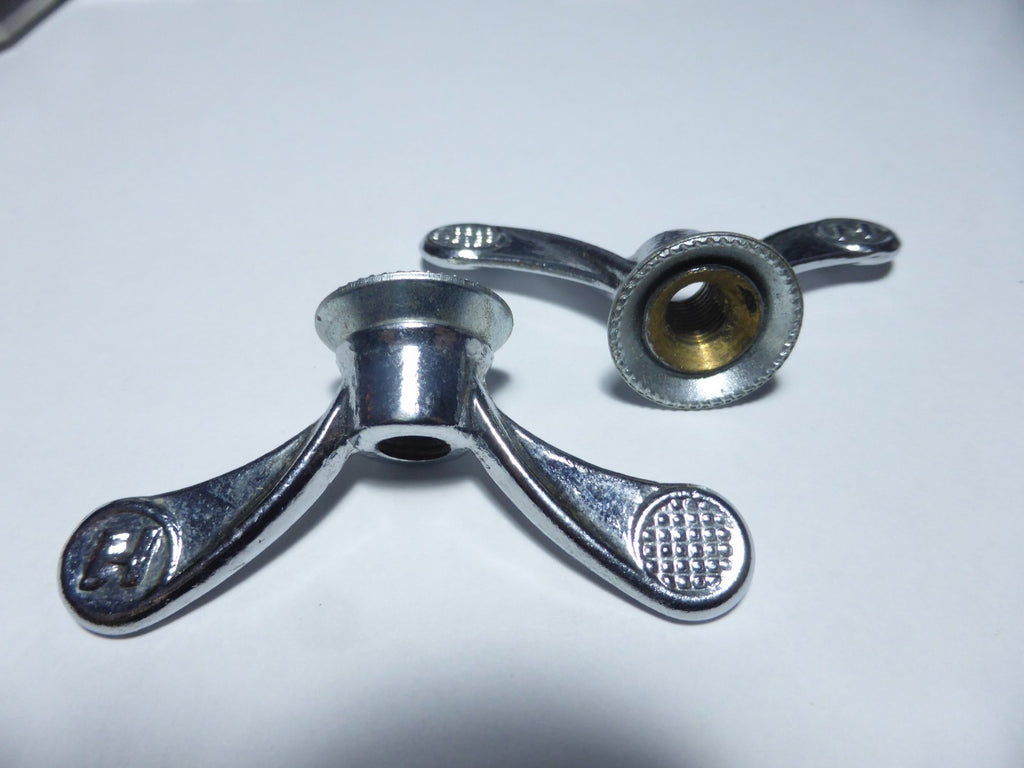 ✨NOS Neu 2 Écrous Papillon Vélo Ancien laiton Huret Wing Nuts 9.5 mm Vintage✨