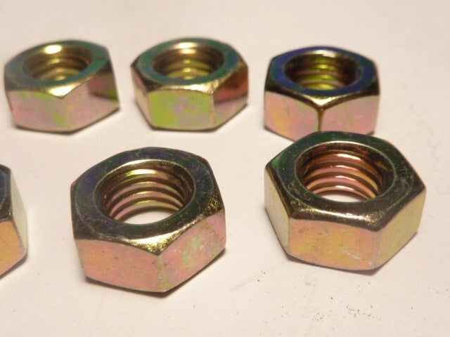 NOS 8  Écrou  acier doré vintage M8 pas de 1.25