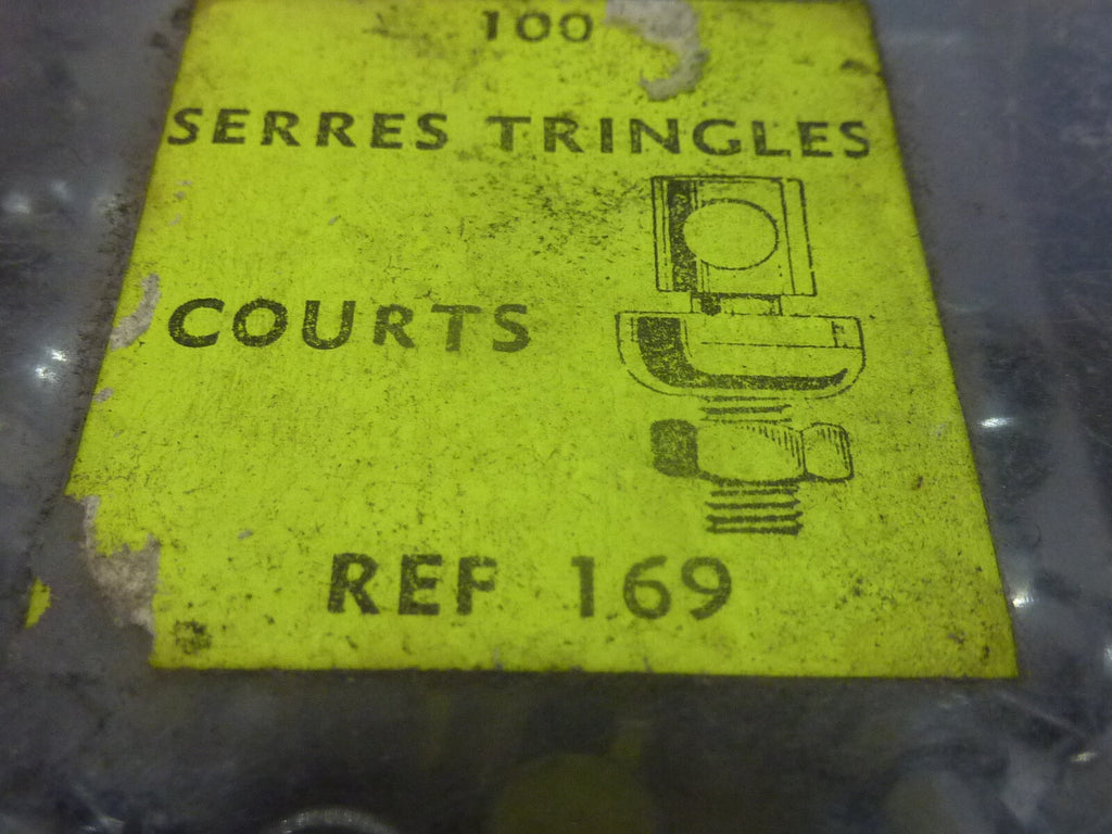 NOS neu 4 anciennes SERRE TRINGLE  L 17,4 X 8 X D 5mm POUR TRINGLE 5 mm VINTAGE