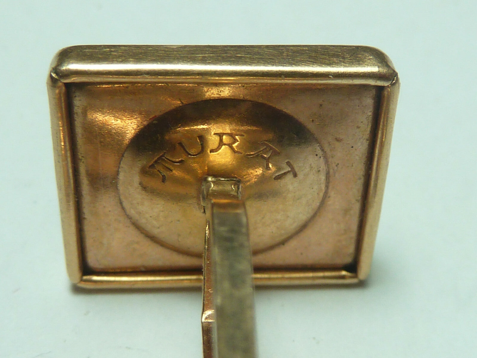 Paire Boutons Manchettes signés MURAT plaqué or vintage 1950