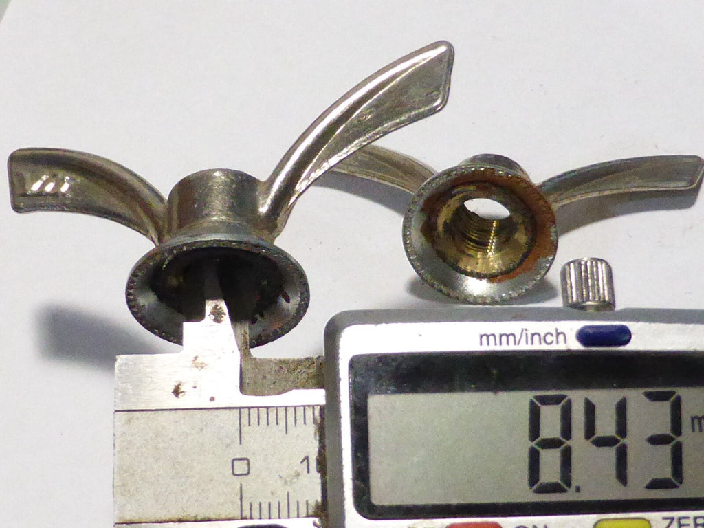 2 anciens Ecrous Papillon Velo Ancien Set Wing Nuts Brass 9 mm vintage LM