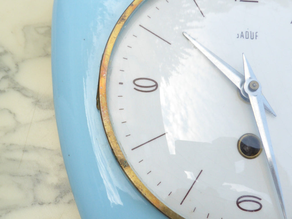 Montre horloge Pendule murale Vintage en céramique Bleu