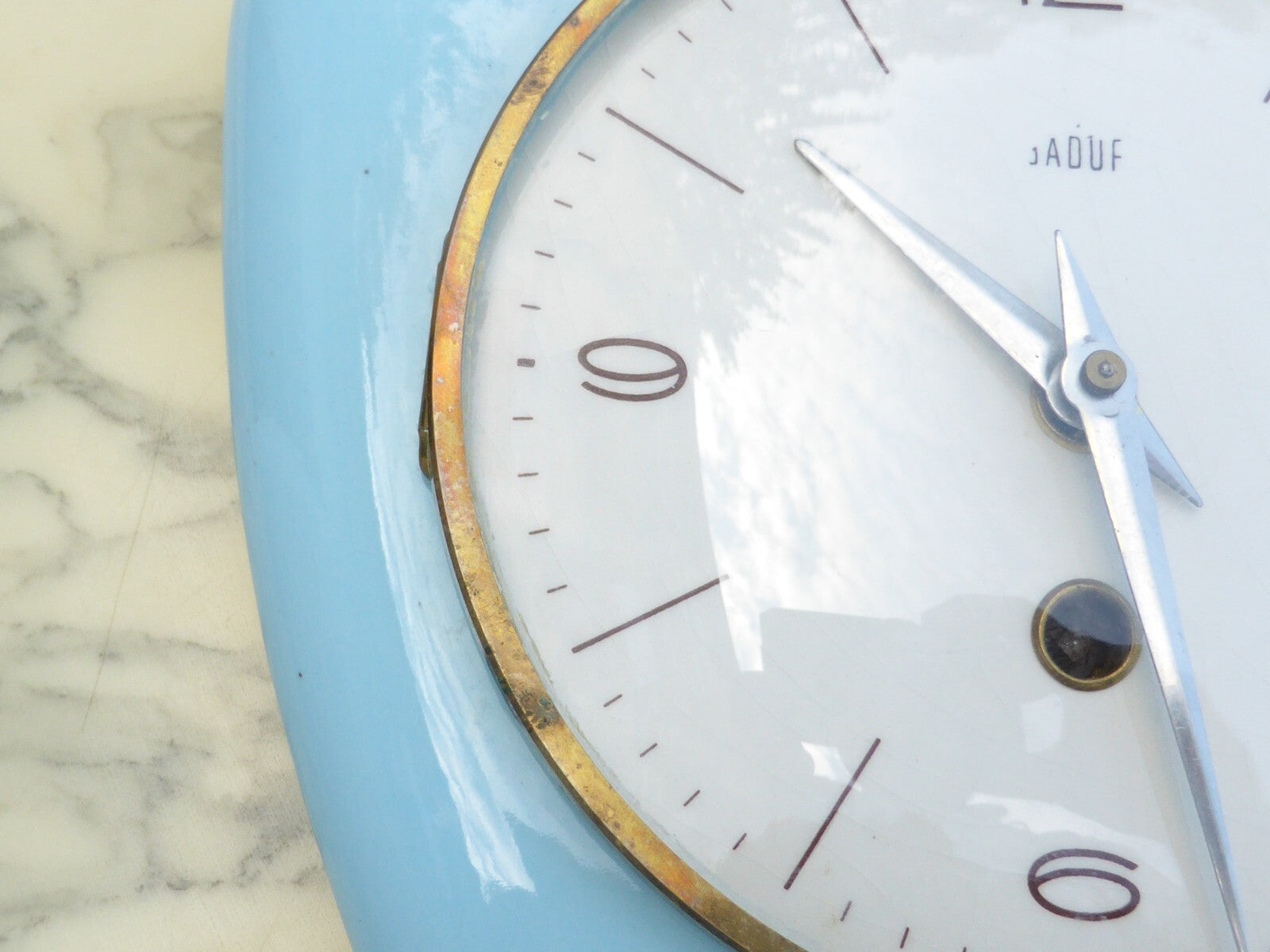 Montre horloge Pendule murale Vintage en céramique Bleu