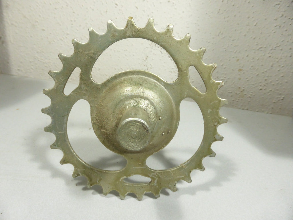 NOS Axe pédalier 30 dents 220 mm Peugeot neuf ancien stock Ø 16 mm