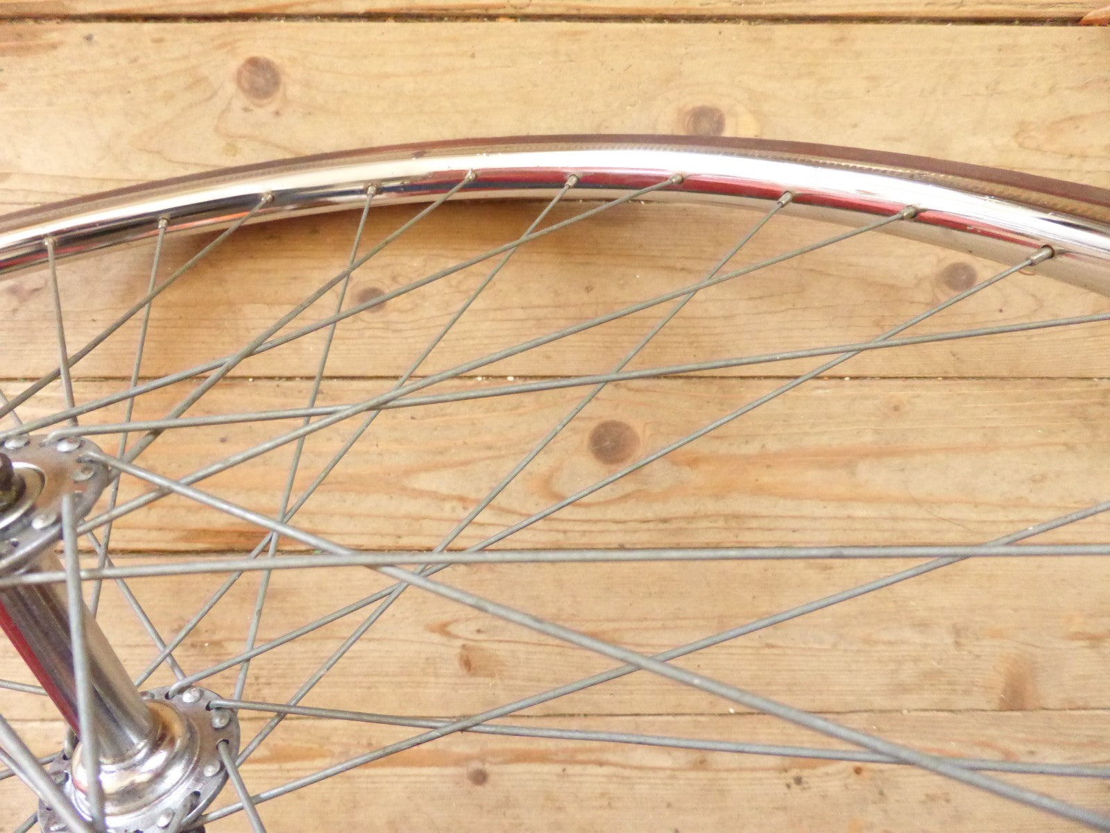 ✨NOS Roue avant velo vintage 650A (590) – 1975 – jante chromée - pneu Michelin✨