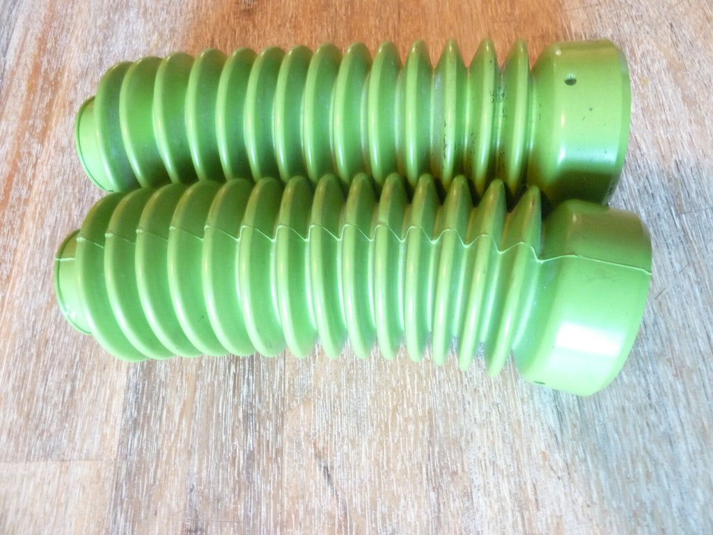 Ancien vintage 2 soufflet fourche vert moto racer ancienne