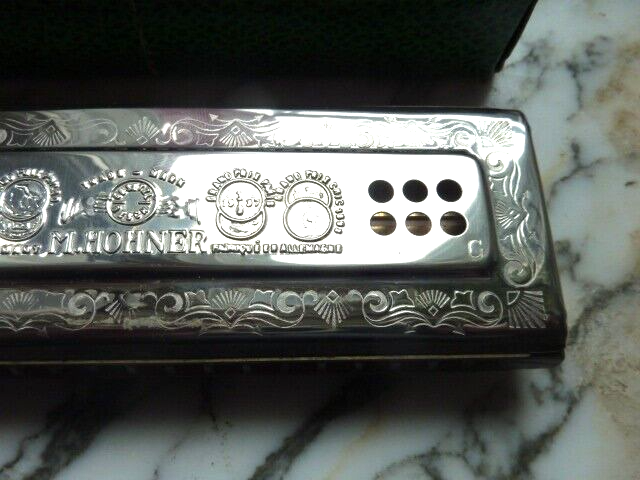 Vintage M. Hohner THE ECHO HARP Harmonica In Original Box C/G 55/80 Germany