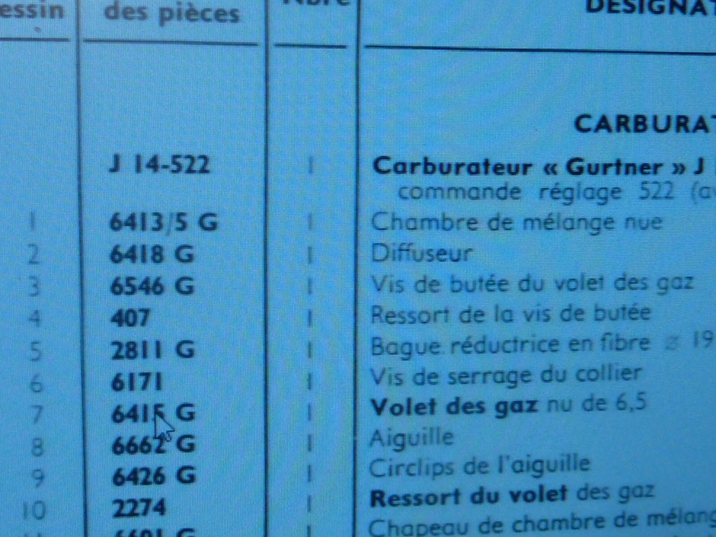 volet gaz boisseau  carburateur J14 Gurtner Peugeot mobylette