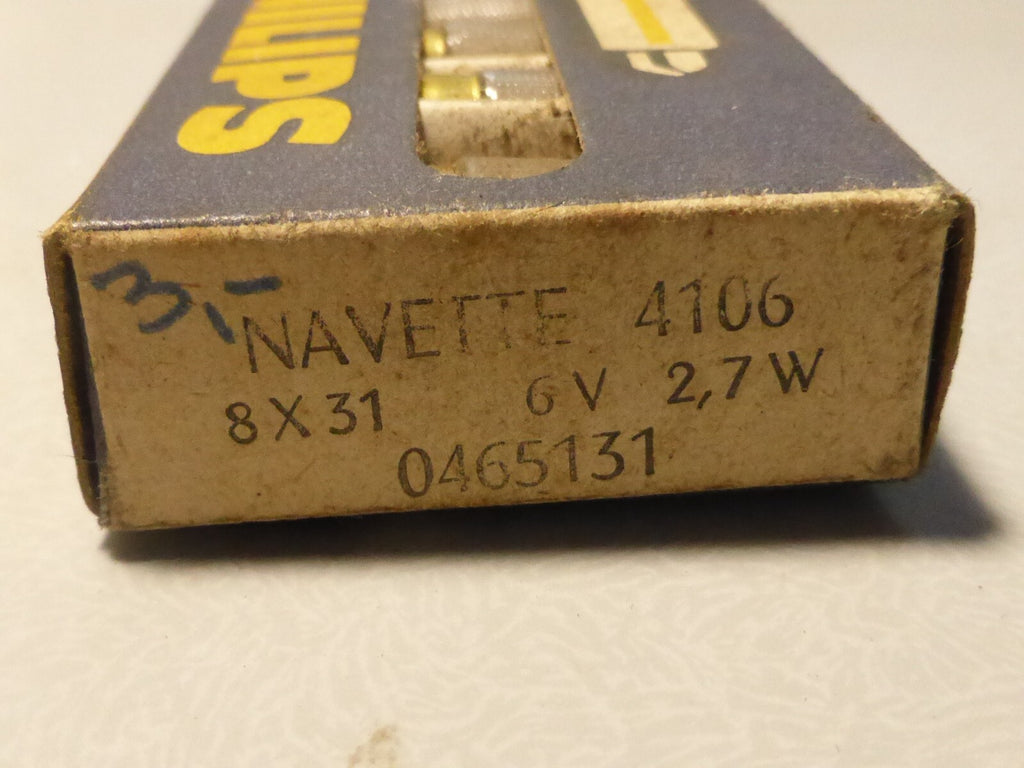 1 NOS ampoule Philips  éclairage vintage  6V  2.7W  Bulb 8x31 mm navette