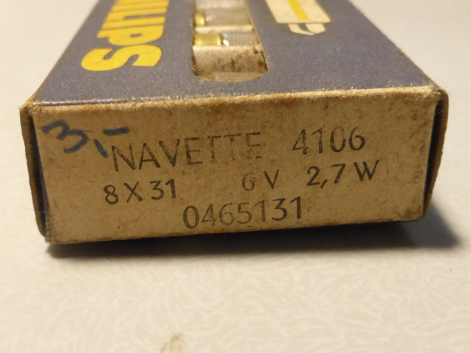 1 NOS ampoule Philips  éclairage vintage  6V  2.7W  Bulb 8x31 mm navette