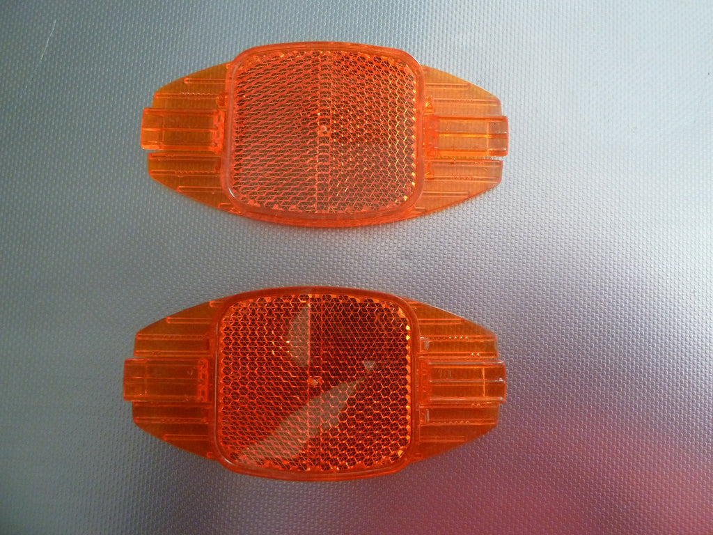 2 reflecteurs orange de roues de velo  catadioptre