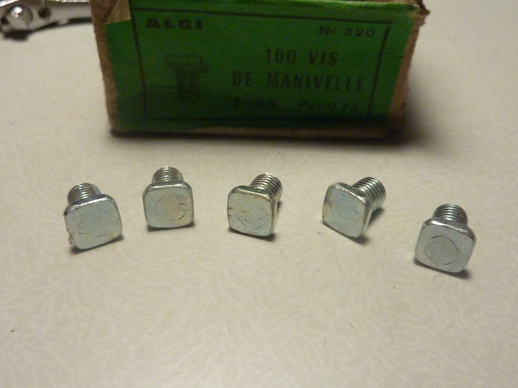 ✨ NOS – Lot 5 Vis Tête Carrée Algi plateaux manivelle M5x65 mm – Vélo Vintage 🚲