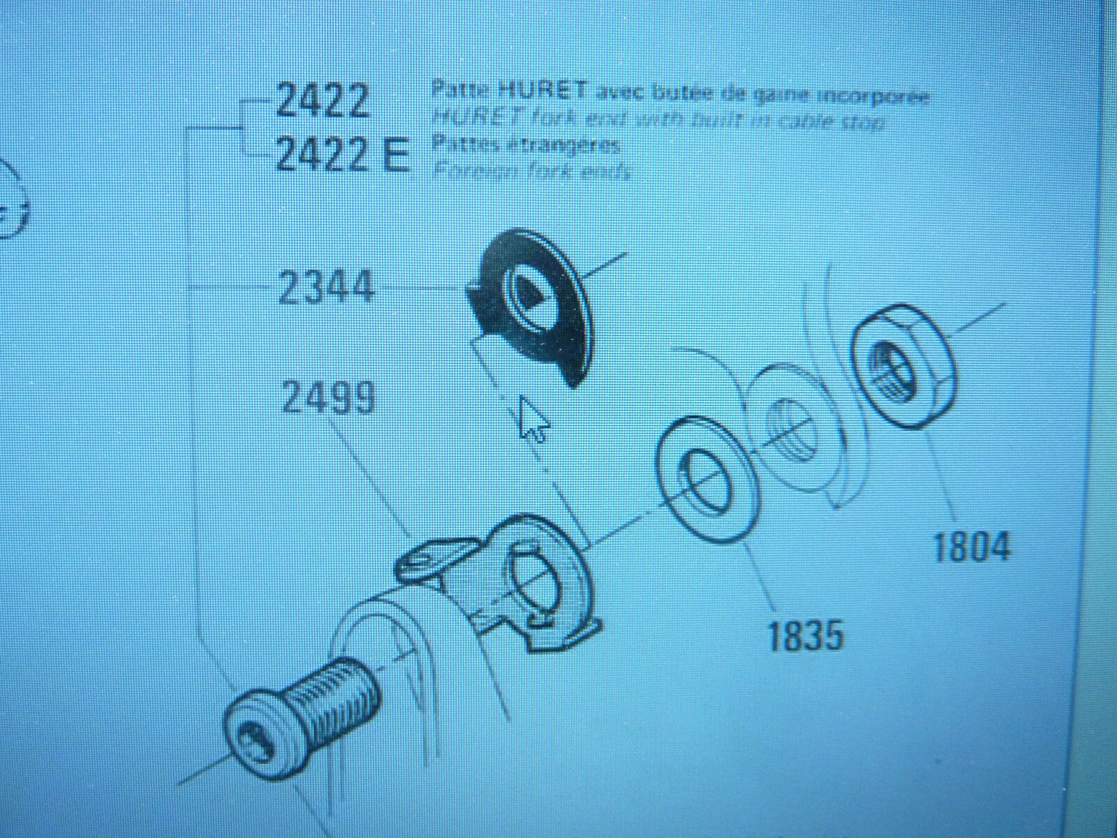 ✨ NOS vintage cale de butée patte ref 2344 huret dérailleur ECO Stop Plate Rear✨