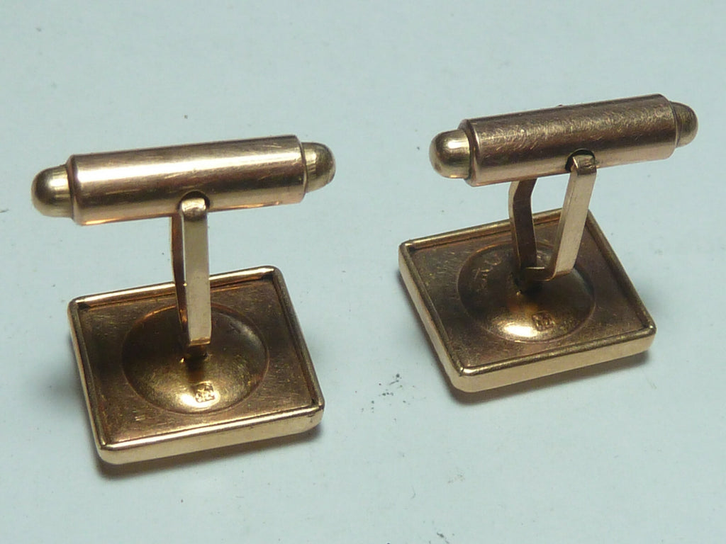 Paire Boutons Manchettes signés MURAT plaqué or vintage 1950