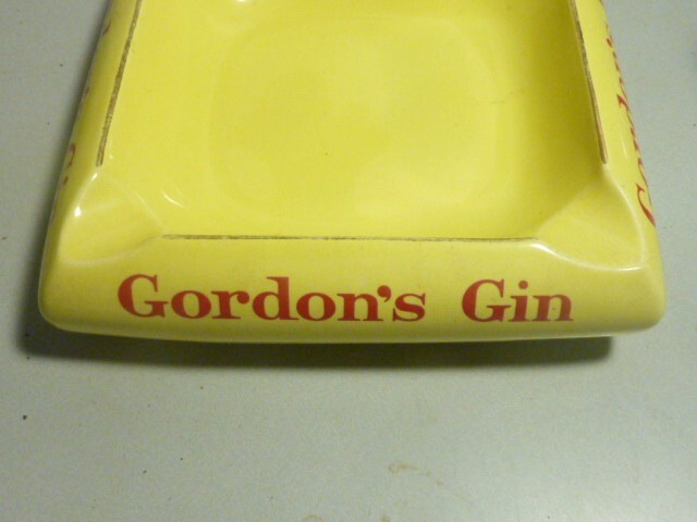 Antique Grand cendrier porte savon ramasse monnaie vintage Gordon's Gin Gien